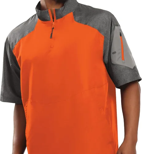 Vista 11 de Holloway Raider Chaqueta Pullover Cage - Ropa Atlética Resistente a la Intemperie con Cremallera de un Cuarto y Bolsillo en la Manga Negro
