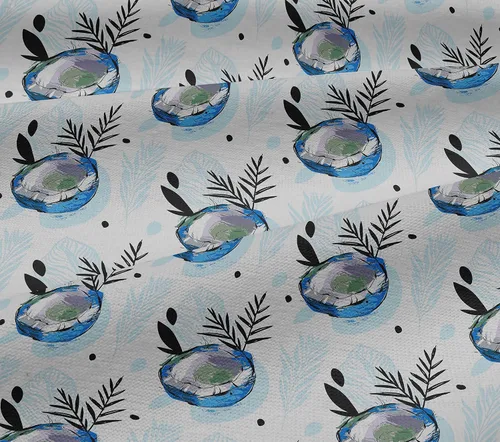 Vista 28 de oneOone Cotton Flex Brown Fabric Tropical Sewing Material Print Fabric By The Yard 40 Inch Wide-5K