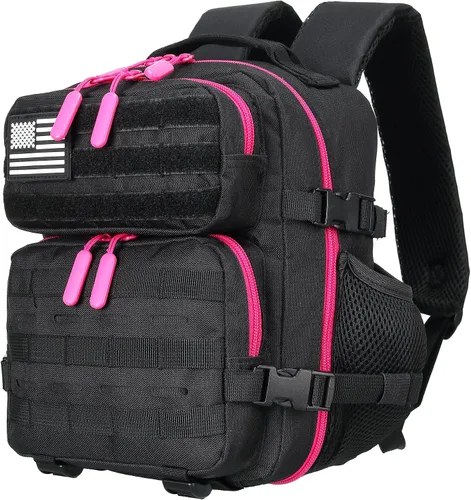 Vista 27 de Mini mochila táctica de 9L para hombres y mujeres, mochila táctica pequeña para senderismo, bolsa táctica pequeña, paquete de fitness, Negro