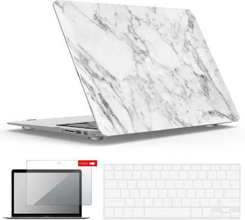 Vista 27 de iBenzer Carcasa rígida de plástico con superficie suave 3 en 1 y cubierta para teclado y protector de visualización para MacBook Air, Negro