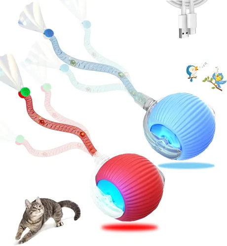 Vista 3 de 1 juguete interactivo para gatos de interior, juguete interactivo de nueva generación 2025 con cola de malla elástica, juguetes automáticos