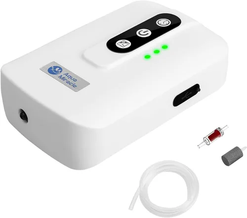 Vista 10 de AquaMiracle Bomba de aire portátil de acuario alimentada por batería de litio para pecera, aireador recargable por USB para pesca al aire libre