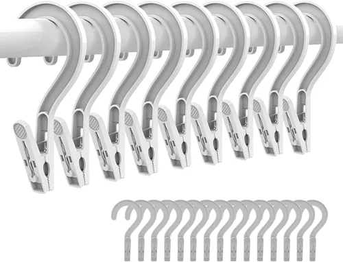 Vista 9 de 24 piezas de ganchos de plástico para ropa, súper resistentes, para colgar en baño, ideales para viajes, multicolor