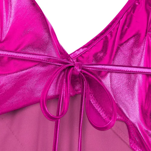 Vista 7 de YiZYiF Vestido de baile con cuello halter latino, salsa de tango, bailes y lentejuelas