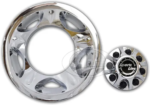 Vista 6 de Juego de simulador de rueda cromada ABS de 17 "para Chevy GMC Silverado 3500 2008 ~ 2010