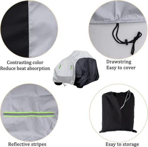 Vista 4 de Funda para tractor de césped, tela Oxford resistente e impermeable, fundas para cortacésped que se adapta a cubiertas de hasta 54 pulgadas, cubierta