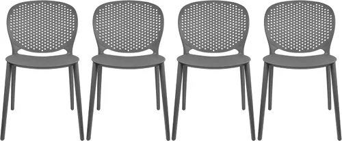Vista 28 de 2xhome Juego de 2 sillas de comedor para patio Silla auxiliar moderna apilable para piscina al aire libre Plástico resistente a la intemperie