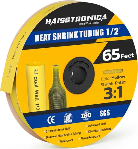 Vista 11 de haisstronica Tubo termorretráctil 3:1, relación de encogimiento, tubo termorretráctil de grado marino forrado con adhesivo para el hogar, automoción