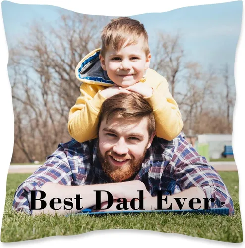 Vista 9 de Almohada de fotos personalizada de 16 x 16 pulgadas, funda de almohada personalizada de doble cara con texto de imagen, funda decorativa suave