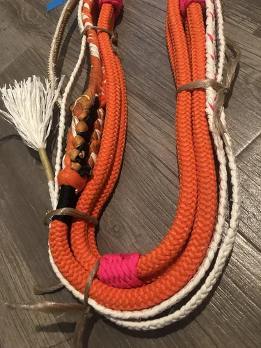 Vista 7 de EPT Bull Ropes Bull Rope Orange & White Poly Pro 9x7 RH 3/4" x 3/4' Soft - Cuerda de montar 16