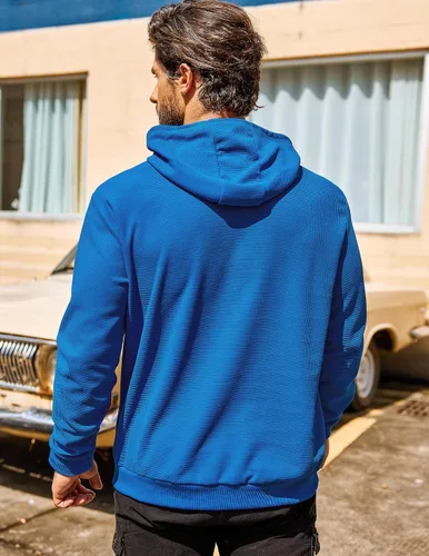 Vista 6 de COOFANDY Sudadera con capucha para hombre, manga larga, casual, con bolsillo, de punto gofre