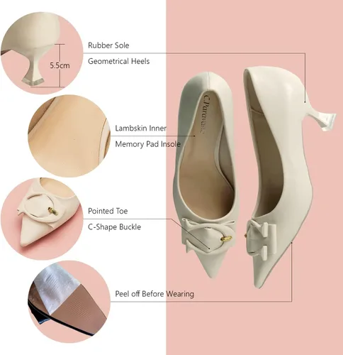 Vista 4 de C.Paravano Zapatos de tacón bajo para mujer I Zapatos de tacón bajo para mujer I Zapatos de tacón de diseñador I Kitten para mujer I Tacones cortos