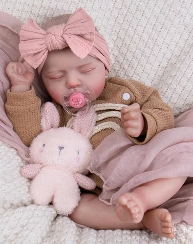 Vista 13 de Aori Muñecas de Bebé Reborn Realistas de la Vida Real Muñecas de Bebé de 20'' Bebé Recién Nacido Durmiendo Niña con Ropa de Muñeca Arcoíris