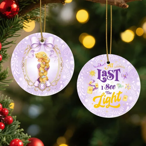 Vista 17 de Adornos Colgantes de Navidad Ho-Ho-Ho de 2 Lados Impresos 2025, Regalos de Terror de Navidad para Amantes de las Películas, Adorno de Cerámica