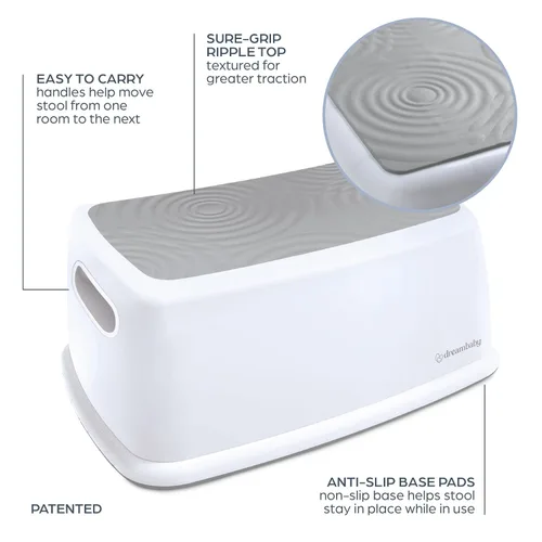 Vista 3 de Dreambaby Taburete para niños y adultos, ayuda de entrenamiento con escalones antideslizantes de agarre seguro, soporta hasta 320 libras para niños