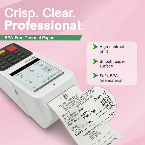 Vista 7 de Papel de recibo térmico para encimera compacto compatible con Clover de 2 1/4 pulgadas x 55 pies (10 rollos)