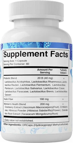 Vista 8 de Vitamatic Probióticos vaginales para mujeres – 20 mil millones de UFC, equilibrio de pH y control de olores, 60 cápsulas DR con prebióticos