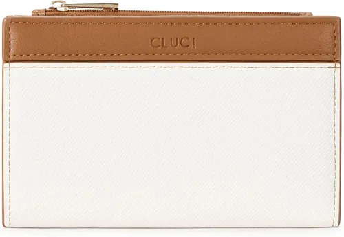 Vista 8 de CLUCI Cartera RFID para mujer de cuero PU pequeña, cartera de mujer con bloqueo, cartera de señoras con bolsillo para tarjetas de crédito, Beige