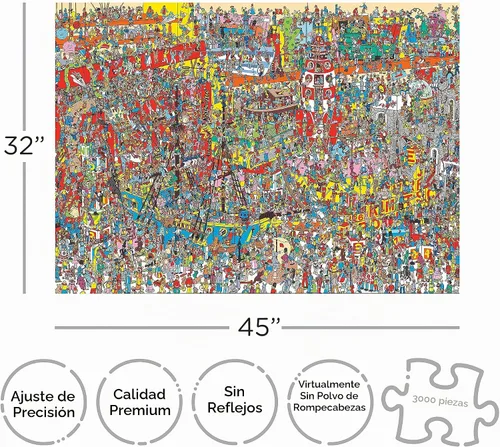 Vista 2 de Aquarius Where's Waldo - Rompecabezas de 3000 piezas