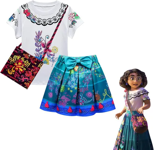 Vista 3 de Lotusuncostume Mirabel Costume Cartoon T-shirt Outfit Print Skirt Three-piece Dress