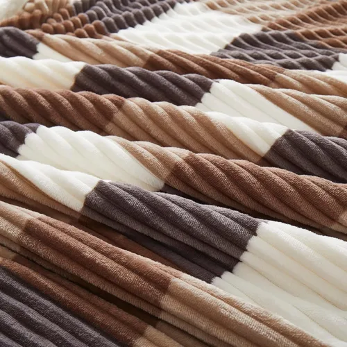 Vista 6 de PU MEI Manta Sherpa Individual a Cuadros Gruesa para Cama, 60"*80" Franela Súper Suave Difusa Forro Polar Reversible Terciopelo Afelpado Manta