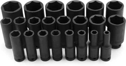 Vista 3 de Genius Tools Juego de dados de impacto profundo Dr. SAE de 22 piezas de 1/2" DI-422S