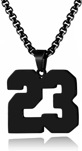 Vista 10 de Collar de Número Dorado para Hombre, Cadena de Acero Inoxidable con Colgante de Número para Atletas, Joyería Deportiva Personalizada para Niños