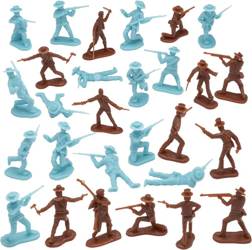 Vista 5 de BMC The Alamo Plastic Army Men - Figuras de soldado de 37 piezas de Texas vs. Mexico