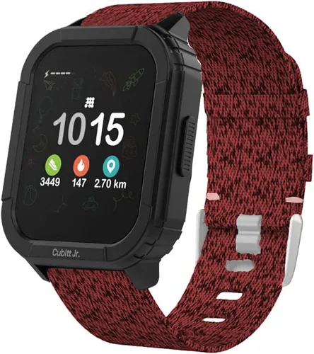 Vista 4 de Lamshaw Compatible con correas de reloj inteligente Cubitt Jr, correa de repuesto de tela tejida de nailon transpirable compatible con reloj