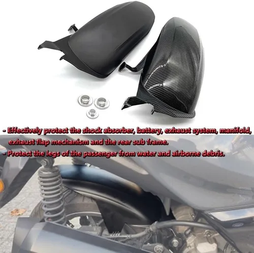 Vista 4 de F - Guardabarros trasero de motocicleta para Yamaha Xmax 400/300/250 2018-2022 Y (color: negro)