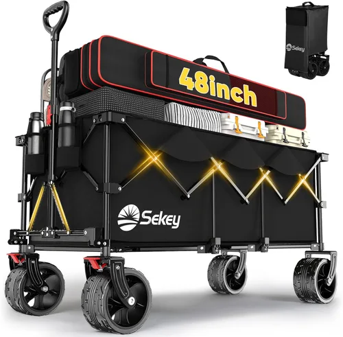 Vista 11 de Sekey Carro plegable extendido de 300 L, capacidad de 660 libras Gris