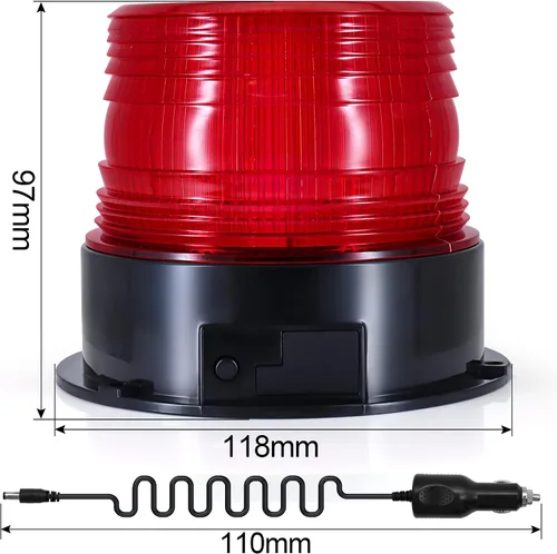 Vista 3 de AnTom Luces Estroboscópicas Inalámbricas Magnéticas, LED Rojo Batería Recargable Luz de Baliza de Advertencia de Seguridad para Techo de Vehículo