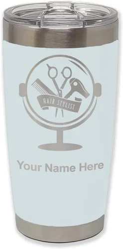 Vista 9 de LaserGram Taza de 20 onzas con aislamiento al vacío, para estilista de cabello, con grabado personalizado incluido (negro) Engraved Gift for Hair