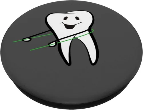 Vista 3 de Hilo Dental Dientes – Dancing Hilo Dental Dientes regalo – popsockets agarre y soporte para teléfonos y tabletas, Negro