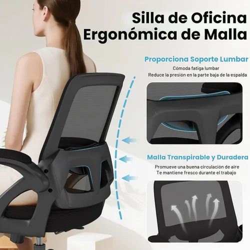 Vista 5 de AnyGod Silla de oficina grande y alta, 400 libras, resistente, cómoda silla