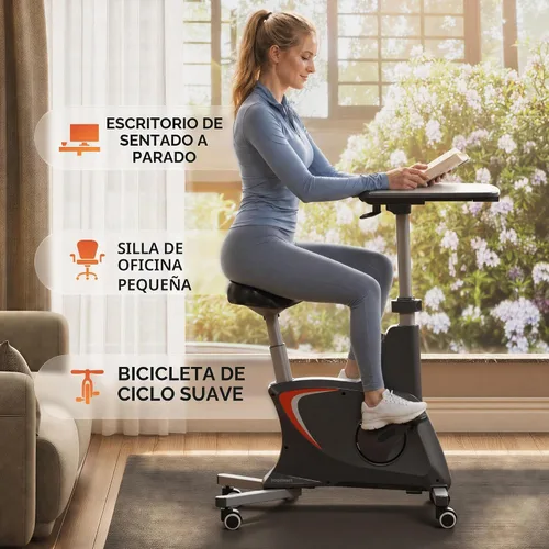 Vista 3 de FLEXISPOT V9 Exercise Bike with 2D Desktop, Space Saving Under Desk Bike with Removable Desk, Stationary Bikes Indoor Cycling Bikes with 8 Level V9
