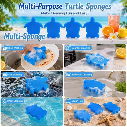 Vista 5 de Chuangdi 24 esponjas para bañera de hidromasaje, absorción de espuma de aceite de tortuga para spa y piscina (azul)