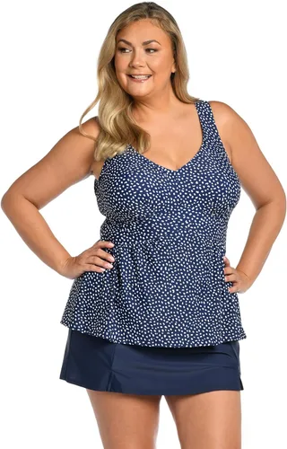 Vista 5 de Maxine of Hollywood Women's Over The Shoulder Empire Tankini Swimsuit Top Campos de diente de león