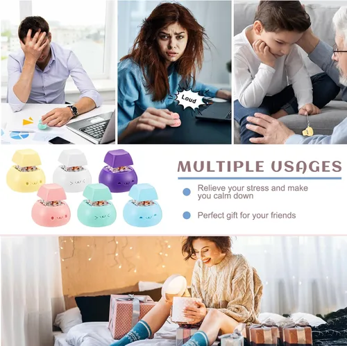 Vista 7 de Taiyin - Teclado de juguete con clic, llavero de juguete para la ansiedad, juguete de descompresión, botón de alivio del estrés, regalo para adultos