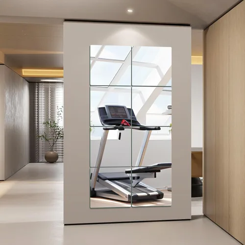 Vista 8 de JAMBALAY Espejo de cristal templado para el gimnasio en casa, 2 piezas de 48 x 30 pulgadas, espejos grandes de cuerpo completo HD para baile, yoga