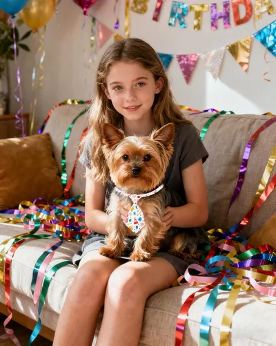 Vista 4 de PET SHOW Paquete de 10 corbatas para perros de feliz cumpleaños, XS