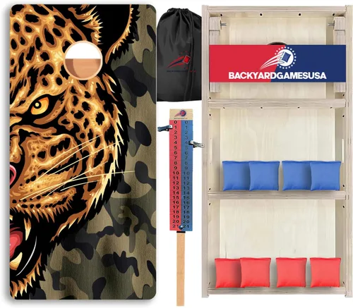 Vista 9 de CornholeGamesUSA Pro - Juego de tablas de Cornhole Fabricado en Estados Unidos Abedul báltico 3/4 Sin rebote Patas triples gruesas Dos