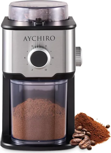 Vista 8 de AYCHIRO Molinillo de Café con Rebaba Eléctrico, Molinillo de Café Ajustable con 30 Configuraciones de Molienda, Molinillo de Granos de Café