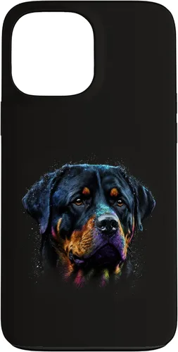 Vista 24 de Rottweiler Dog Face Watercolor Colorful Art Hand Drawn Case for iPhone 17