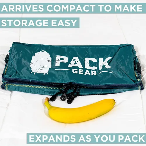 Vista 8 de Pack Gear Organizador colgante de maleta, cubos de embalaje plegables esenciales de viaje, paquete grande o equipaje de mano, organizador de estante