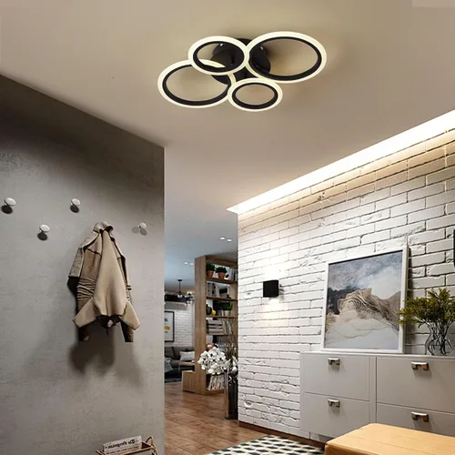 Vista 7 de Moderna lámpara LED de techo de 22 pulgadas, 36 W, 3000 lúmenes, 3000 – 6500 K, regulable con control remoto, lámpara de techo empotrada para Negro