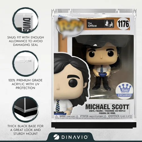 Vista 4 de Dinavio Crafthouse Funko Pop Protector – vitrina de acrílico – Diseño apilable resistente – Estuche de 0.157 in para figuras de vinilo de 4 pulgadas