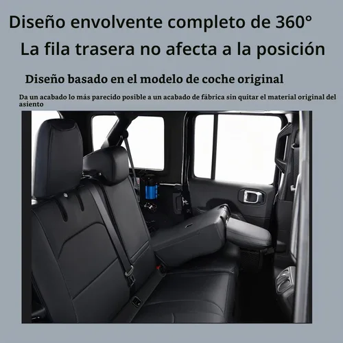 Vista 4 de Fundas de Asientos de Automóvil de Ajuste Personalizado para Jeep Gladiator 2020-2025 con Cuero Impermeable y Compatible con Airbag, Protector