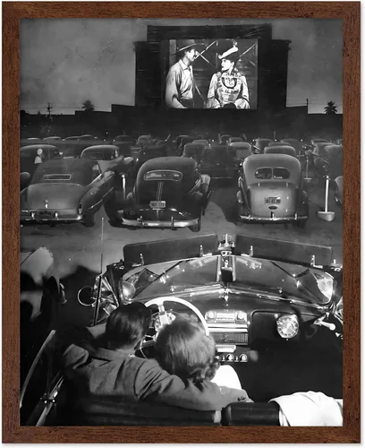 Vista 10 de Póster de arte de moda de Poster Master - Mujer en impresión de auto clásico - Arte en blanco y negro - Arte fotográfico - Arte de autos - Arte