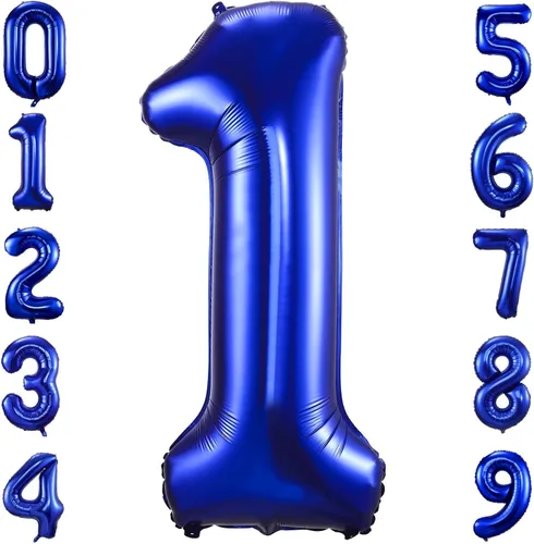 Vista 26 de Globos de número 0 azul marino, 40 pulgadas, globos de cumpleaños grandes de papel aluminio brillante azul oscuro, globos digitales de número